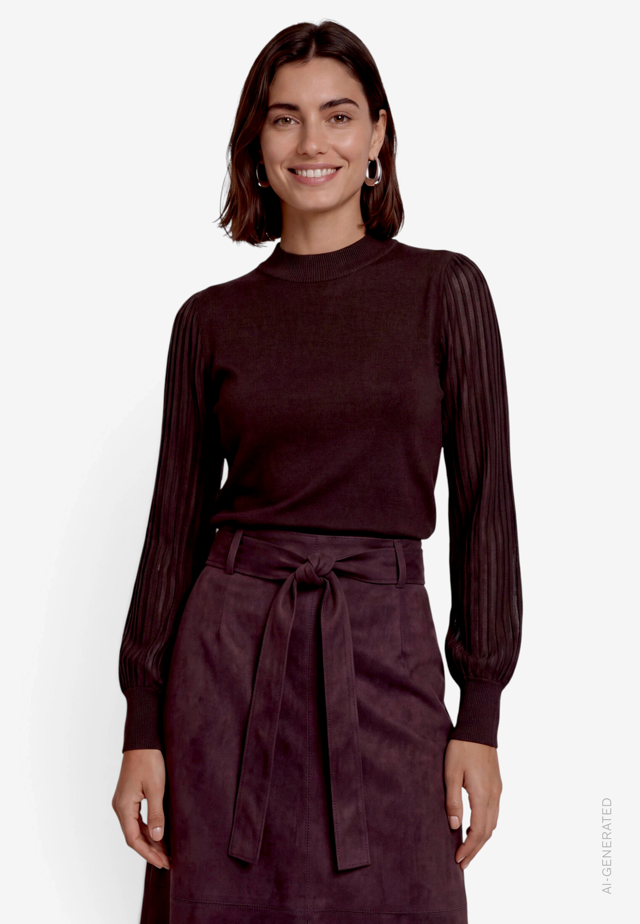 Damen Pullover mit transparenten Ärmeln