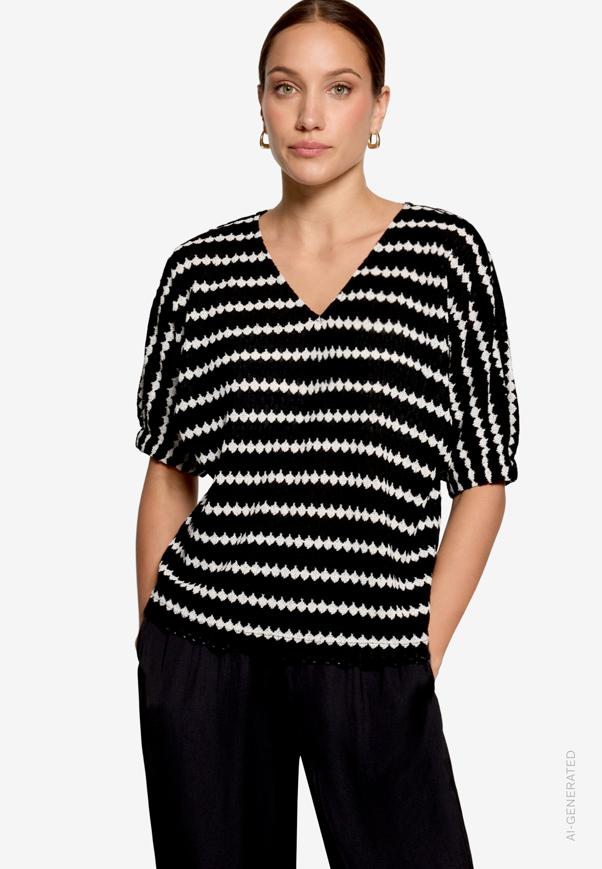 Strickshirt mit Streifen