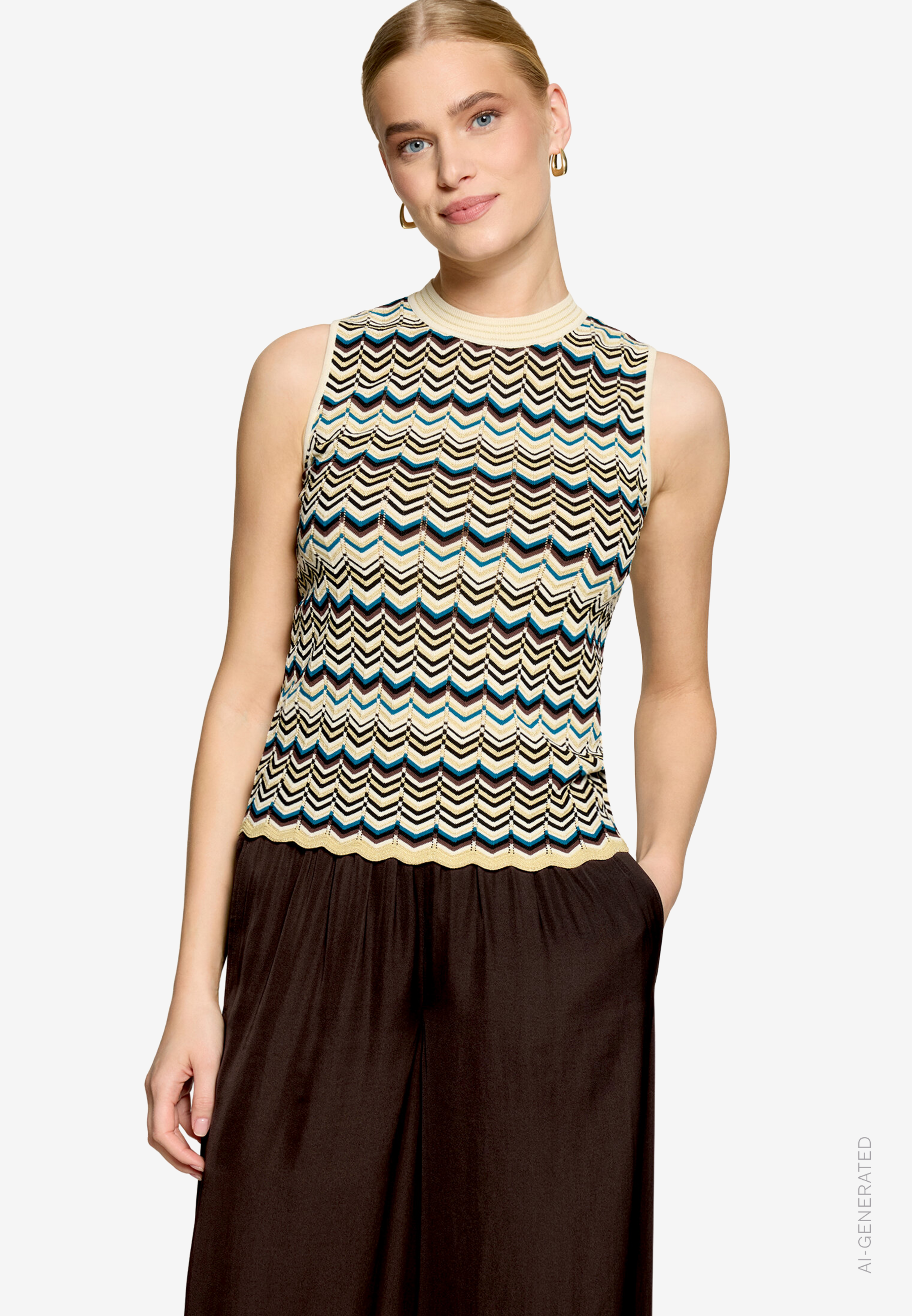 Strick-Top mit Zick-Zack Muster