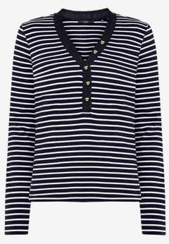Ringelshirt mit Knopfleiste