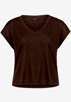 Basic-T-Shirt  mit V-Ausschnitt