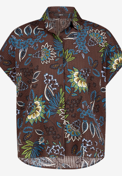 Hemdbluse  kurzarm mit floralem Muster 