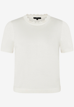 Kurzarmpullover  mit Wellensaum 