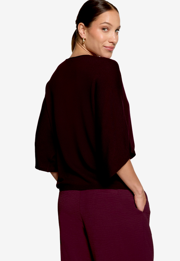 Pullover  mit Fledermausärmeln / Modellfoto Rückseite