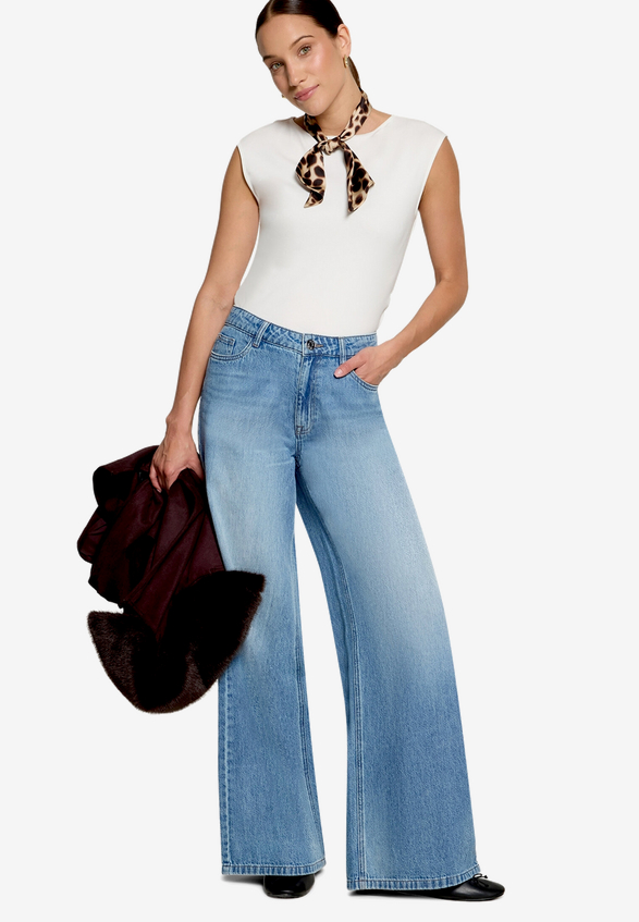 Wideleg-Jeans  Style:   30 Inch  / Modellfoto Vorderseite (Outfit)