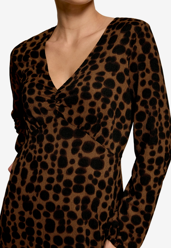 Gemustertes Maxikleid  mit V-Ausschnitt  / Detailbild