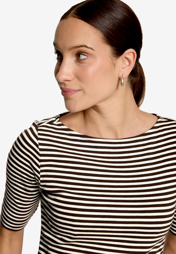 Ringelshirt  mit U-Boot Ausschnitt  / Detailbild