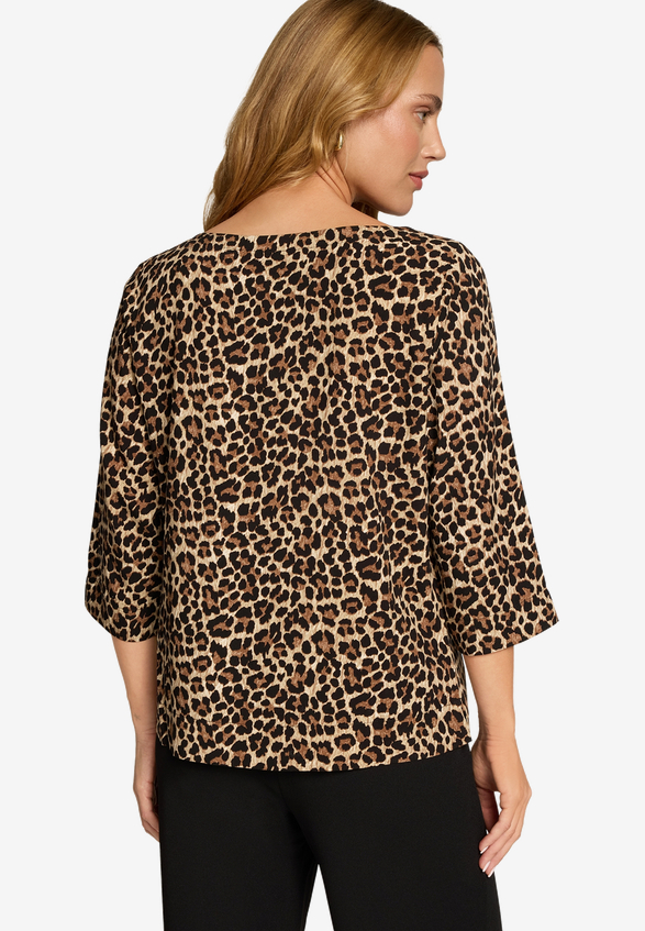Leobluse mit Rundhalsausschnitt / Modellfoto Rückseite