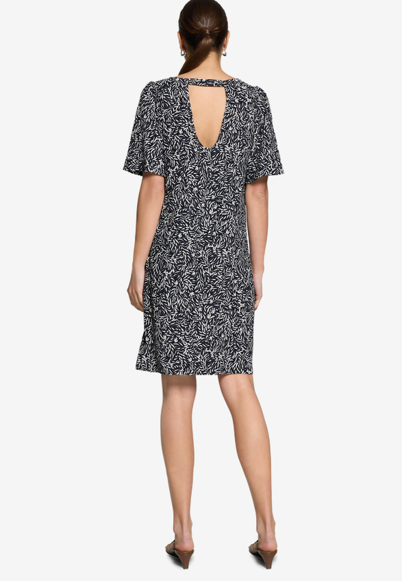 Blusenkleid mit Blumenprint / Modellfoto Rückseite