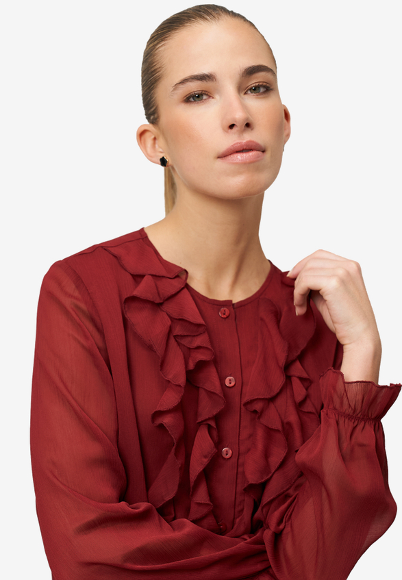 Chiffonbluse mit Volants / Detailbild