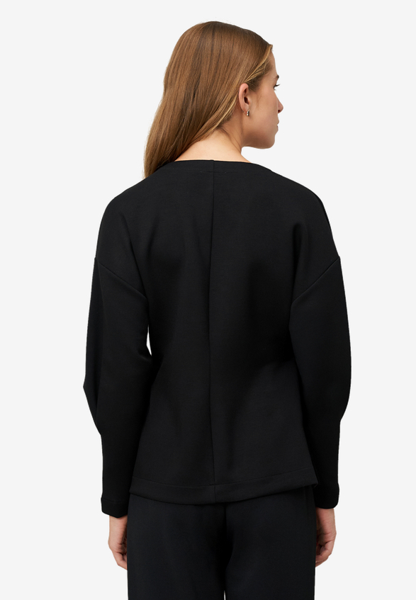 Sweatshirt mit Knopfleiste / Modellfoto Rückseite