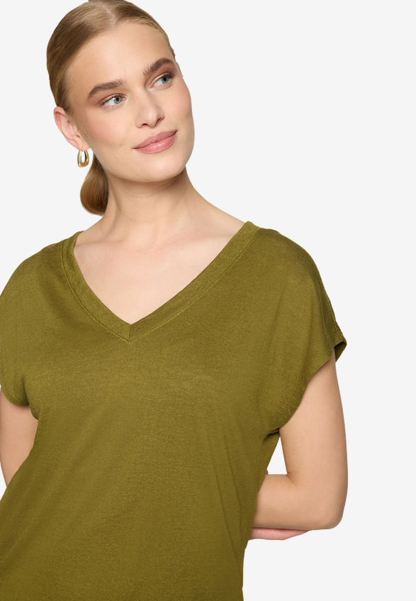 Basic-T-Shirt  mit V-Ausschnitt / Detailbild