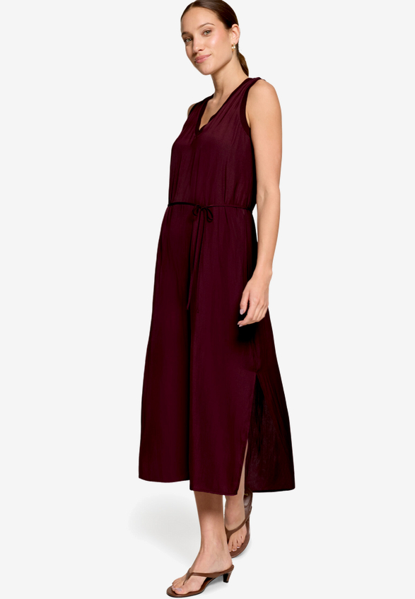 Midikleid  elegant mit Schlitz / Modellfoto Vorderseite
