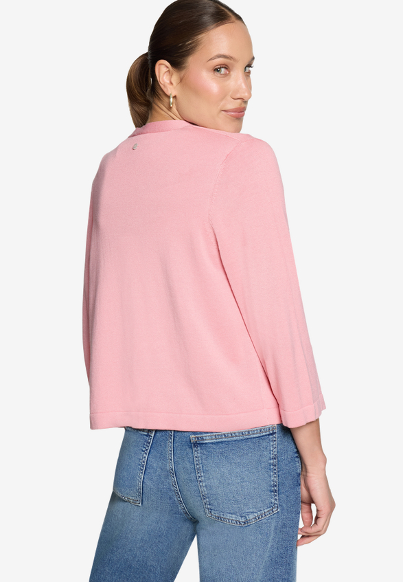 Feintrickjacke kurz 3/4 Arm / Modellfoto Rückseite
