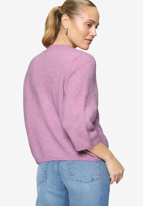 Strickjacke  3/4 Arm und Knöpfe  / Modellfoto Rückseite
