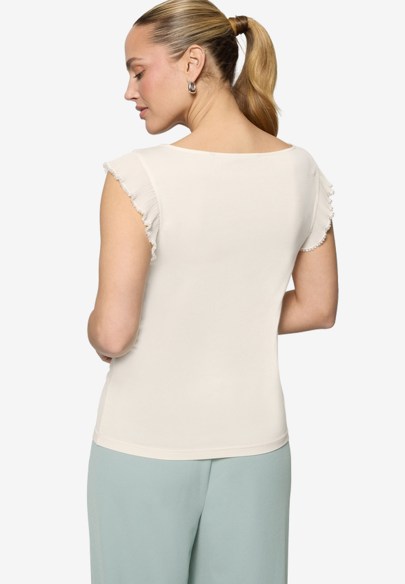 T-Shirt  Rüschen mit Perlen / Modellfoto Rückseite