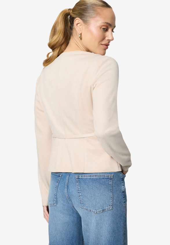 Blazer-Jacke  in Lederoptik  / Modellfoto Rückseite
