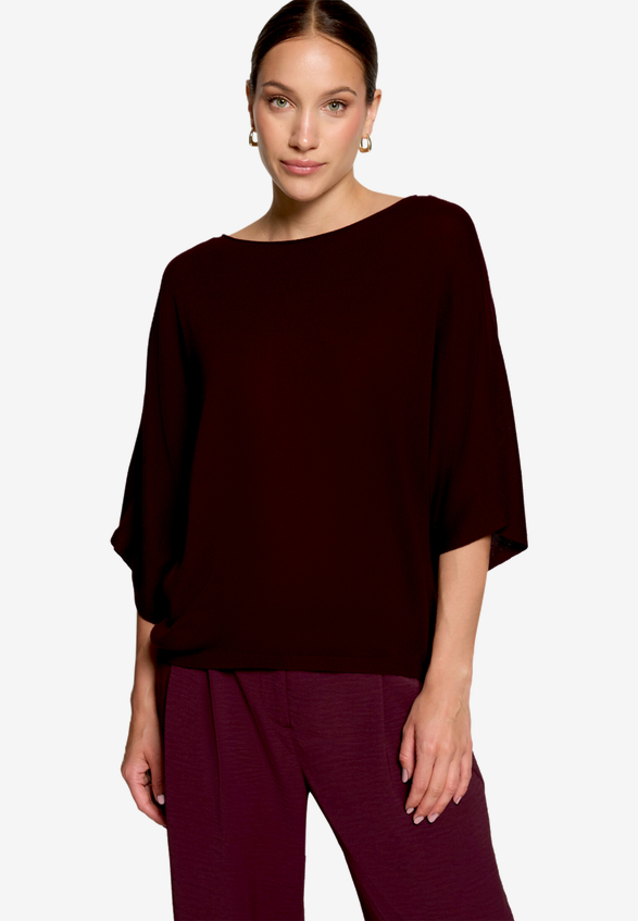 Pullover  mit Fledermausärmeln / Modellfoto Vorderseite