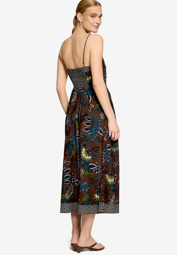 Maxikleid mit floralem Muster  / Modellfoto Rückseite