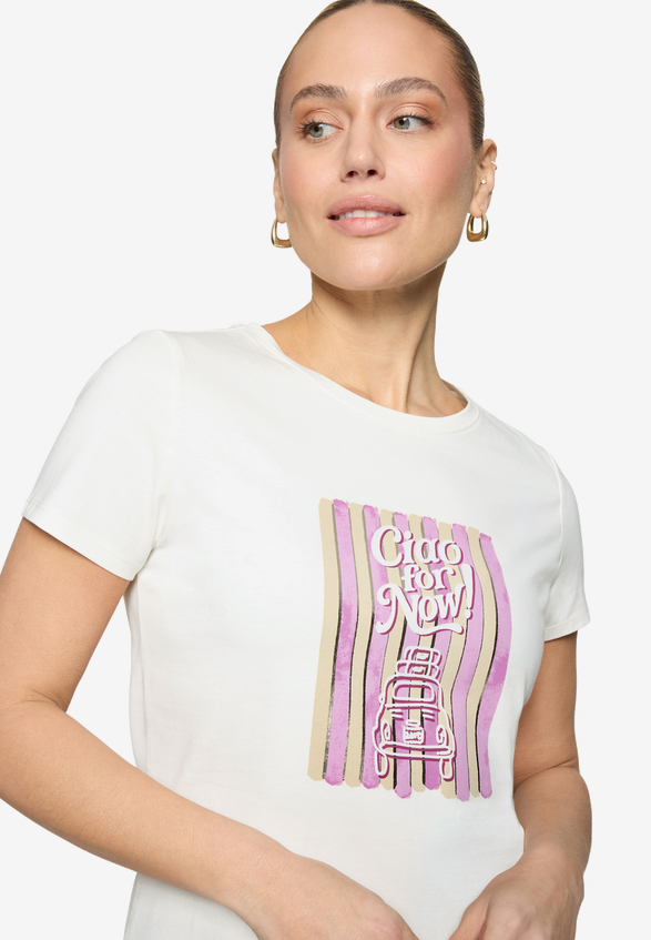 Print-T-Shirt mit Glitzerdetails  / Detailbild
