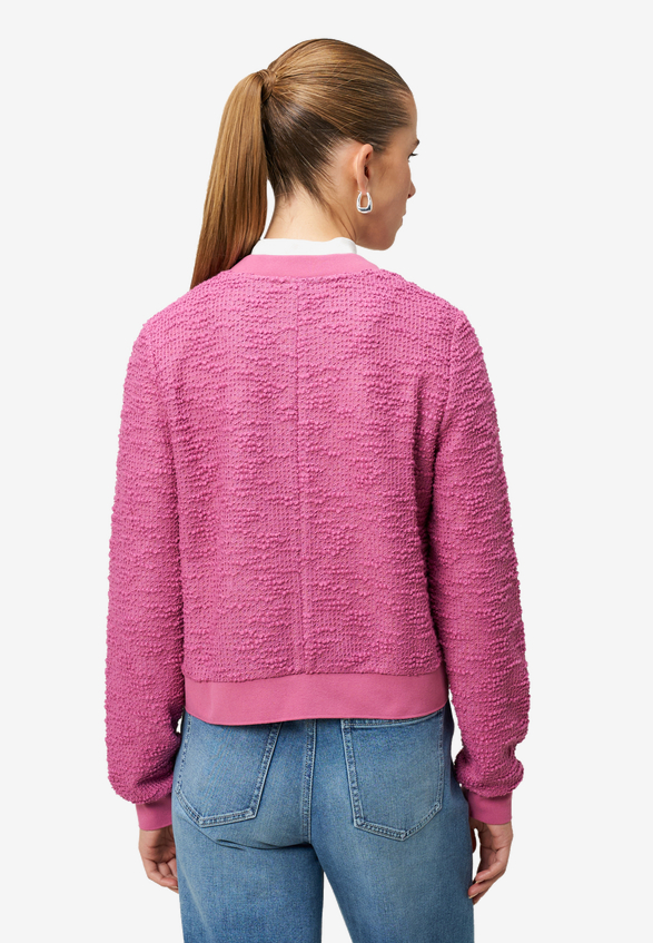 Boucè Jacke mit Reißverschluss / Modellfoto Rückseite