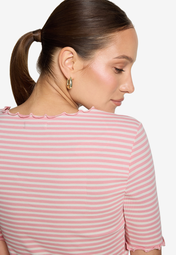 Shirt gestreift mit Raffung / Detailbild