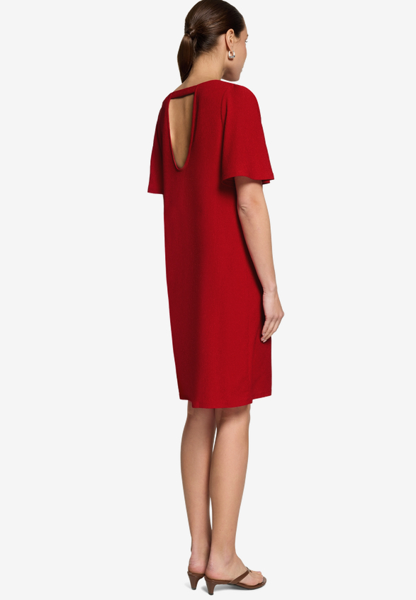 T-Shirt- Kleid  mit Rundhalsausschnitt  / Modellfoto Rückseite
