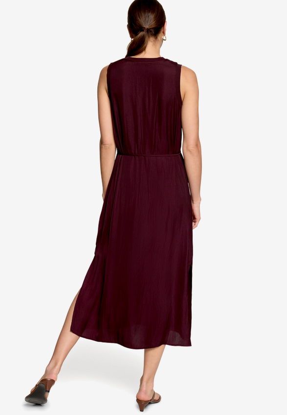 Midikleid  elegant mit Schlitz / Modellfoto Rückseite