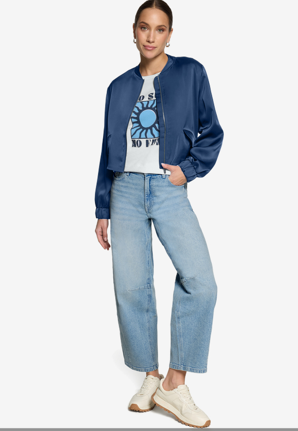 T-Shirt   mit Print No Sun No Fun  / Modellfoto Vorderseite (Outfit)