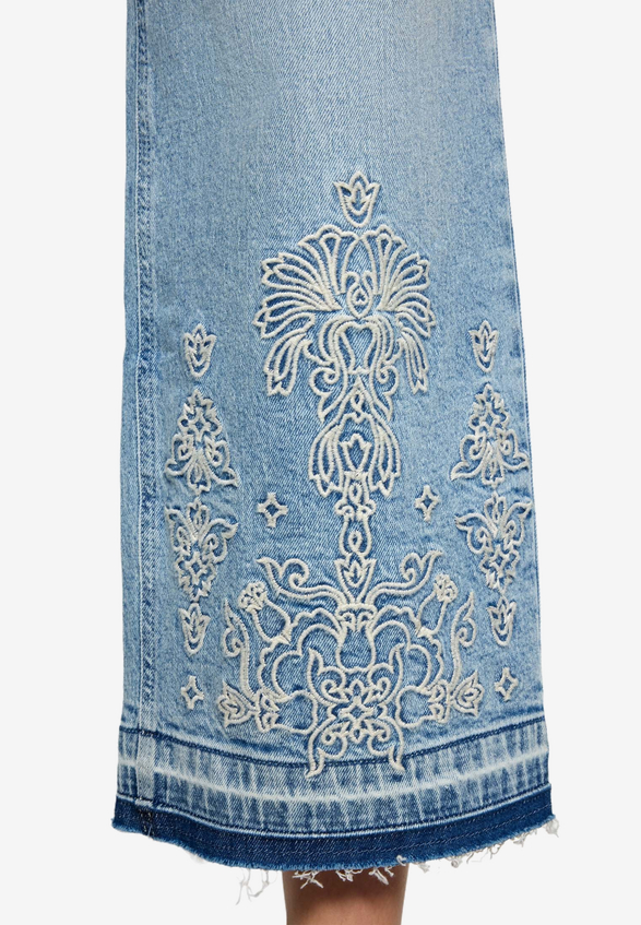 Jeans  mit Stickerei 7/8 Länge  / Detailbild