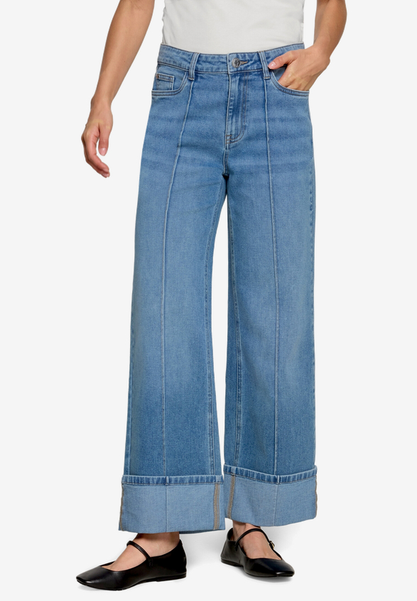 Flared Jeans  mit breitem Umschlag Style Witney 32 Inch  / Modellfoto Vorderseite