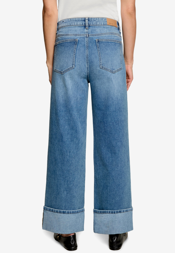 Flared Jeans  mit breitem Umschlag Style Witney 32 Inch  / Modellfoto Rückseite