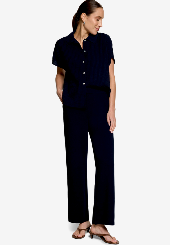 Basic-Hose in 7/8 Länge Style Malou / Modellfoto Vorderseite (Outfit)