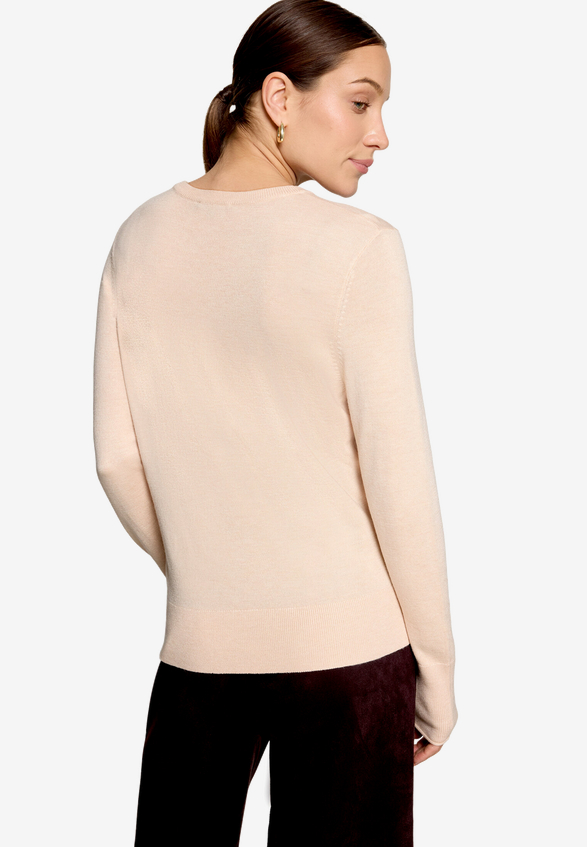 Basic-Pullover  mit Rundhalsausschnitt  / Modellfoto Rückseite