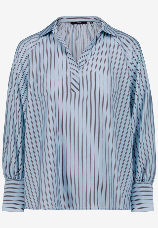 Gestreifte Bluse  mit Hemdkragen  / Vorderseite