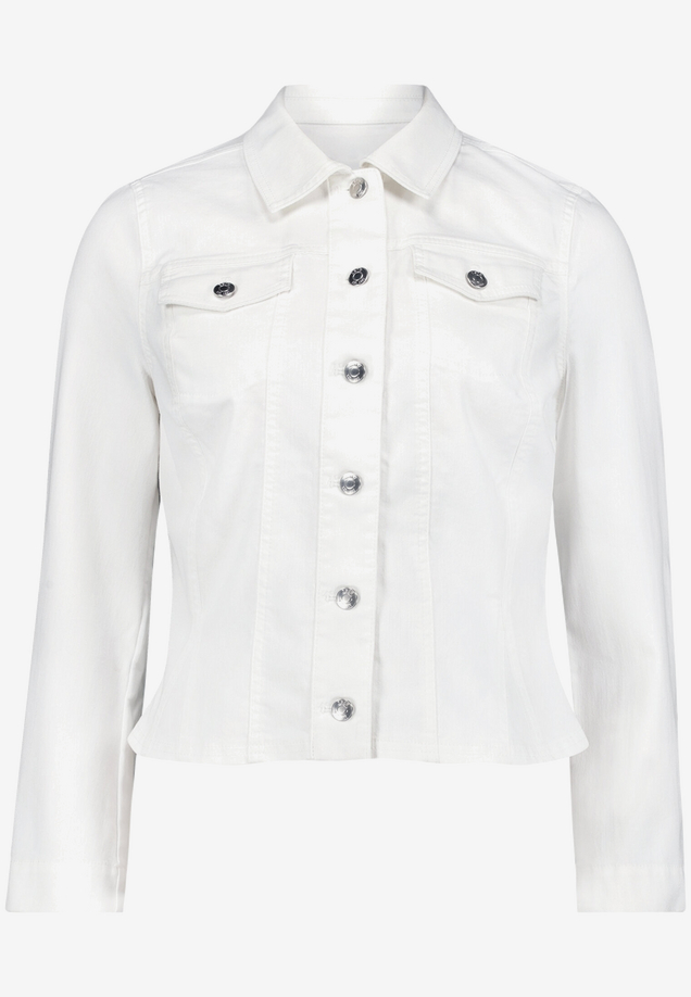 Jeansjacke tailliert mit Knopfleiste / Vorderseite