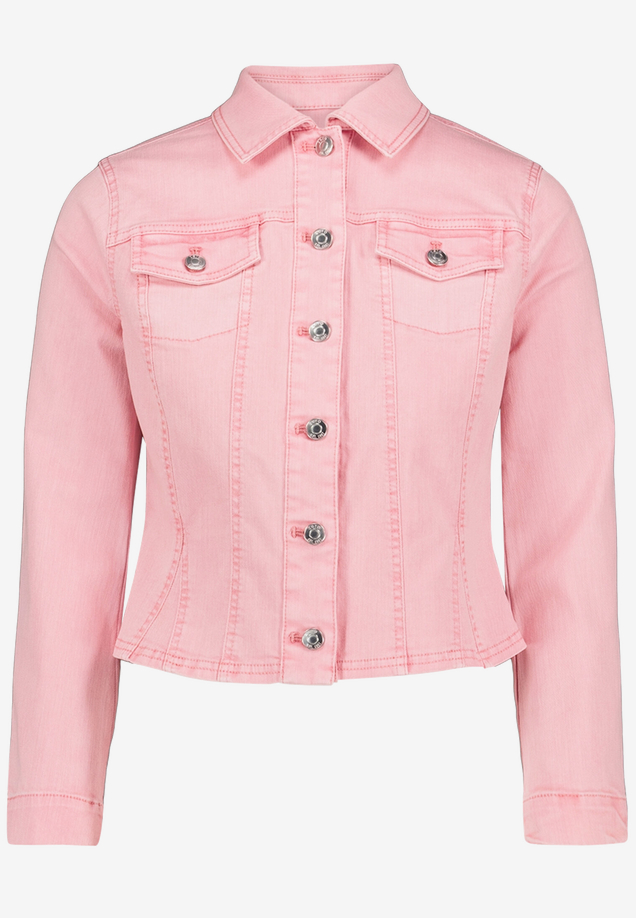 Jeansjacke tailliert mit Knopfleiste / Vorderseite