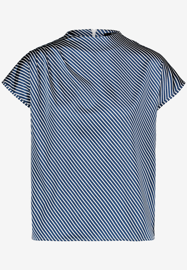 Satinbluse  gestreift mit Stehkragen  / Vorderseite
