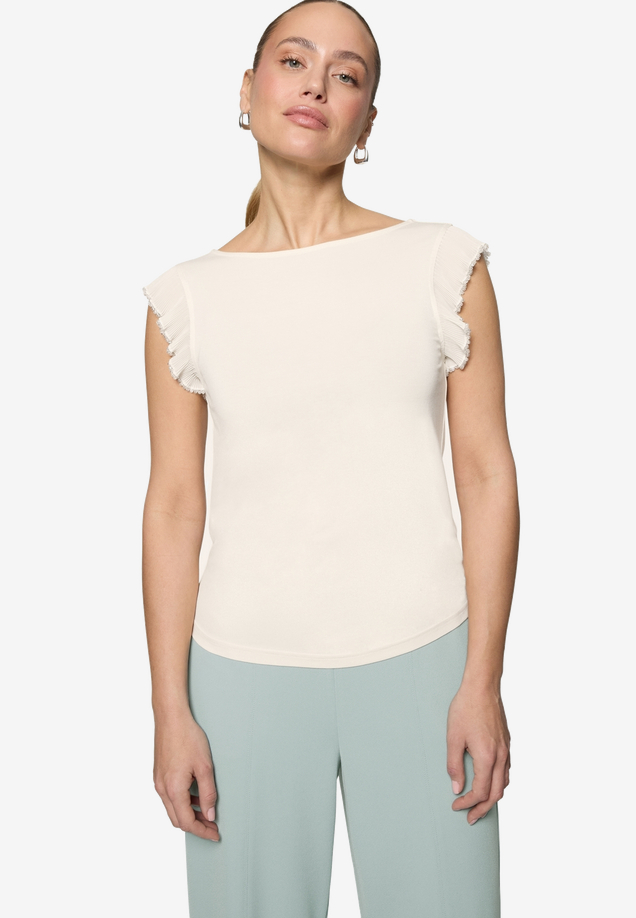 T-Shirt  Rüschen mit Perlen / Modellfoto Vorderseite