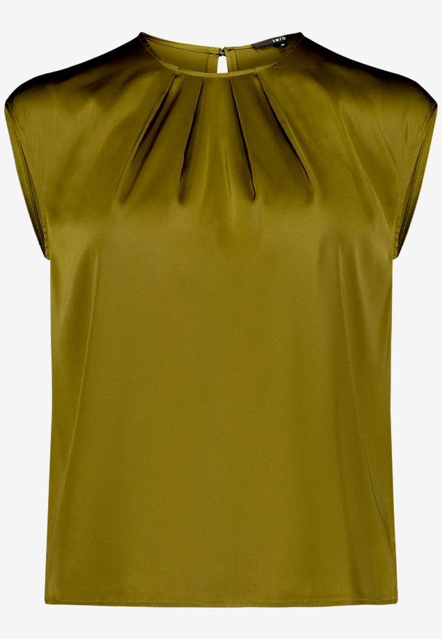 Satin-Bluse  mit Rundhalsausschnitt / Vorderseite