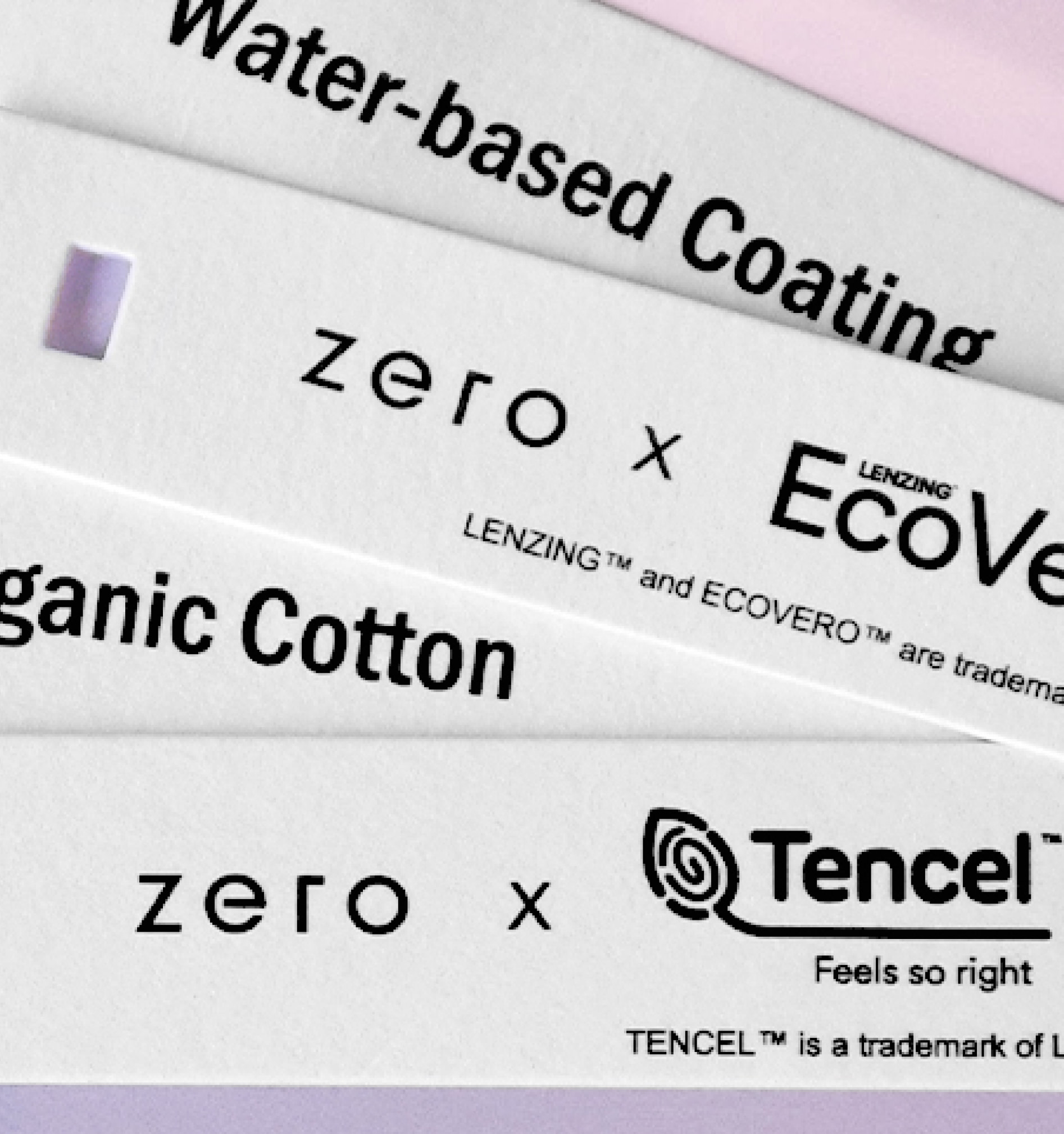 Nachhaltige Textilmaterialien: Zero-Kooperationen mit EcoVero, Tencel und Bio-Baumwolle mit wasserbasierter Beschichtung
