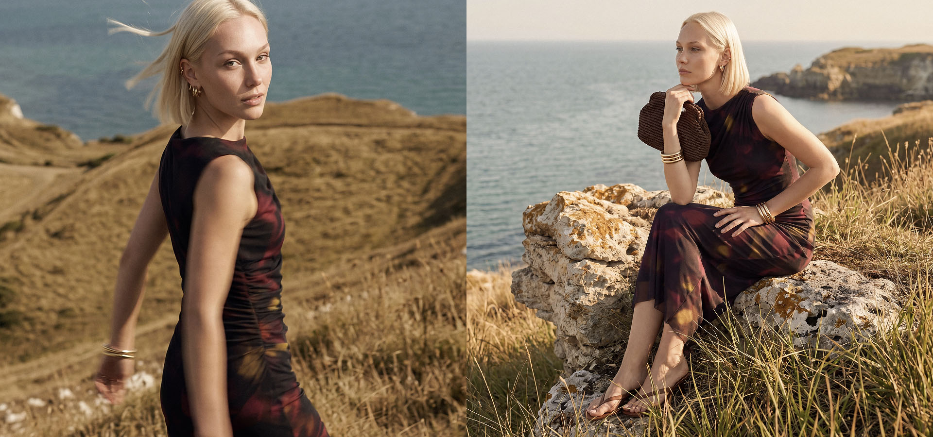 Mesh-Kleid mit Blumen